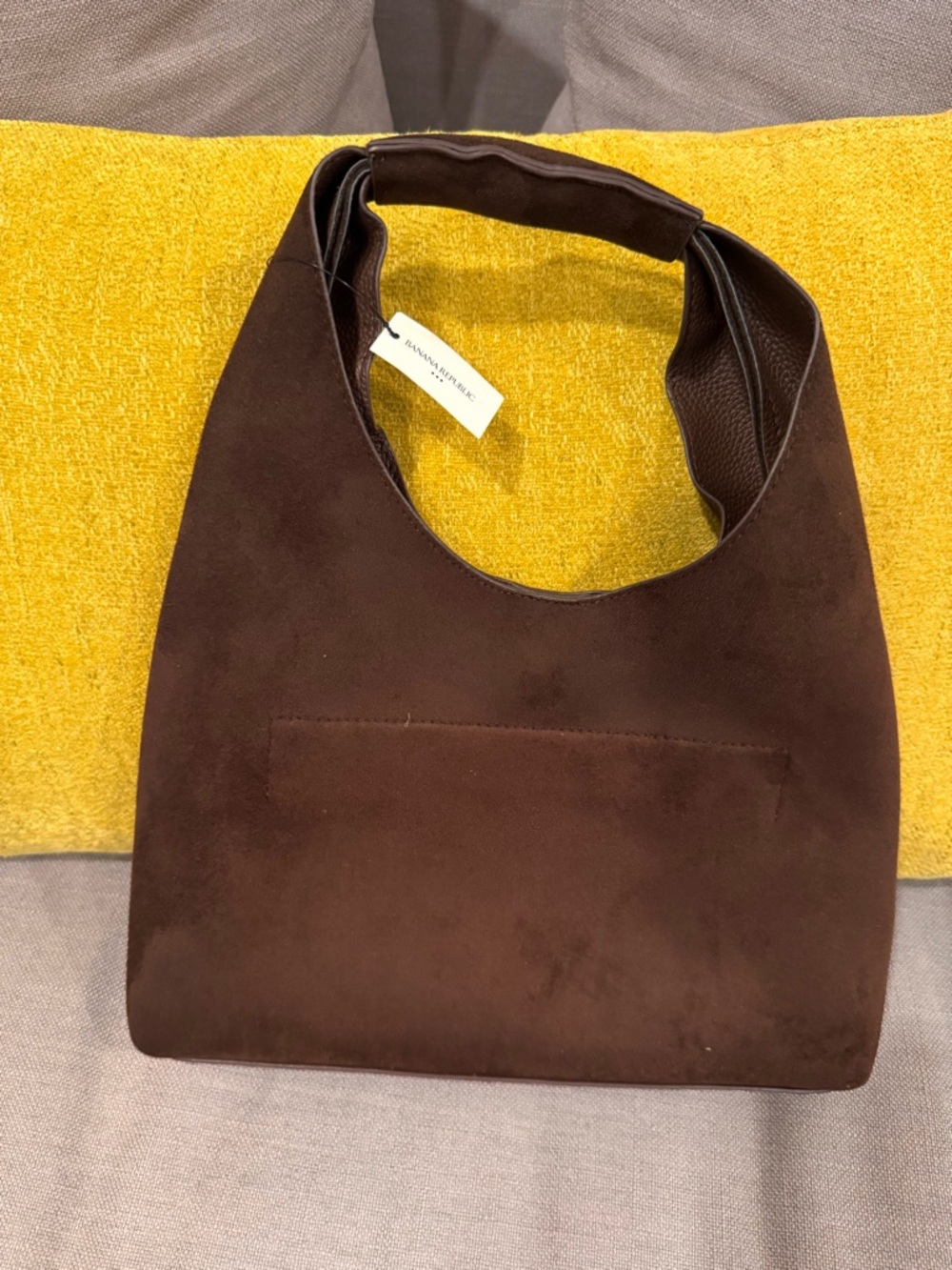 NEW - Banana Republic Factory mini vegan Brown Suede Shoulder Bag - Picture 2 of 7